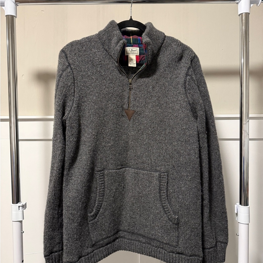 L.L. Bean Men's Charcoal Zip-Up Sweater